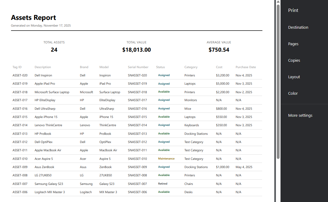 Audit trail export for compliance