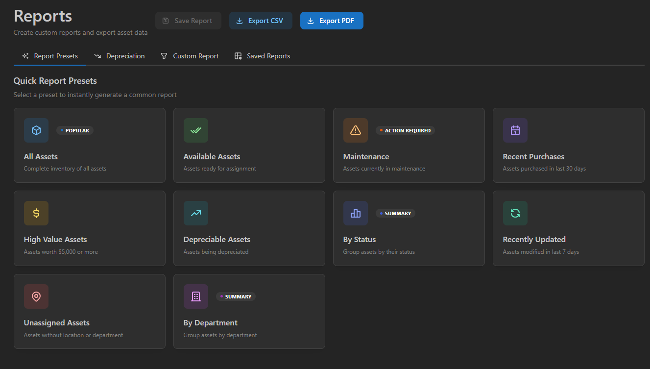Report builder interface