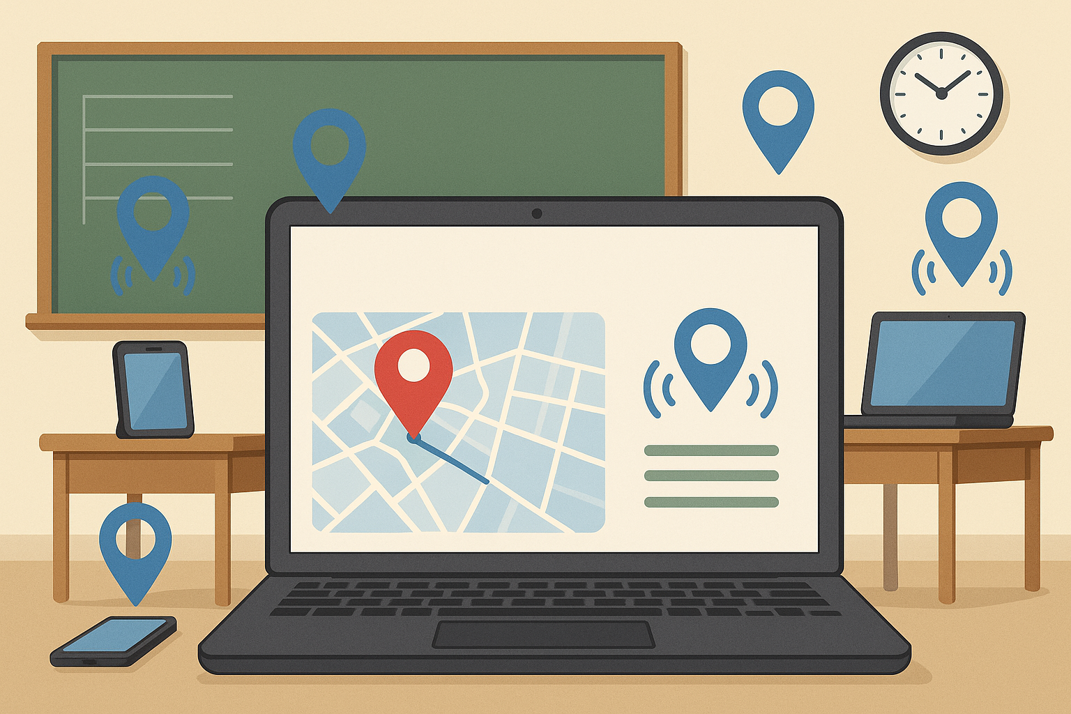 Classroom with students using laptops